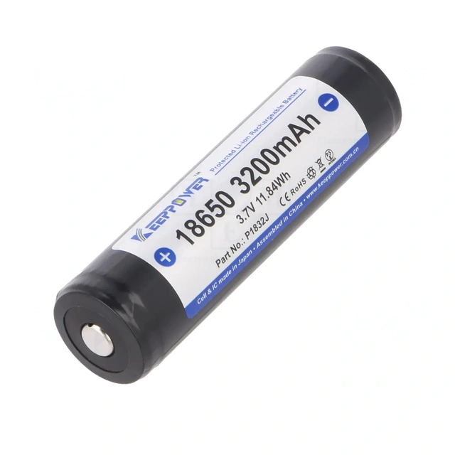 KeepPower ICR18650 batteri 3200 mAh, oppladbart Li-Ion 