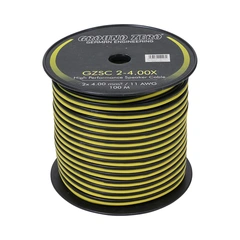 Ground Zero høyttalerkabel, 4 mm2 CCA-kabel, sort/gul
