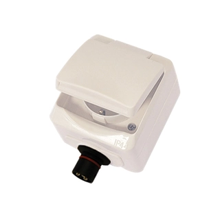 DEFA PlugIn vegguttak, variant 2 Enkelt 230V uttak, 16A