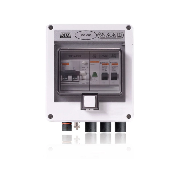 DEFA Powersystems El-sentral 3 utganger. 230V, 16A, DEFA PlugIn 