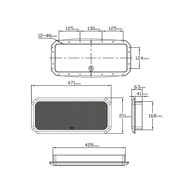 Fusion Sound Panel RV-FS402 Hvit Alt-i-ett høyttaler. Hvit 
