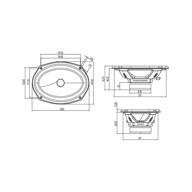 Focal ISU690 høyttalersett 6x9", 80W RMS, Integration-serie 