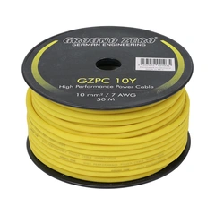 Ground Zero strømkabel CCA 10mm2 Gul 10mm², Gul, Pris per meter