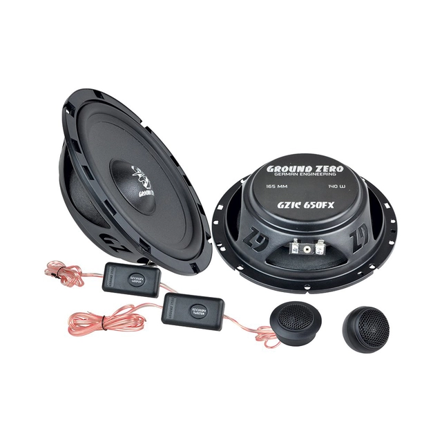 Ground Zero GZIC650FX slim høyttalersett 6.5", 100W RMS, 44mm dyp 