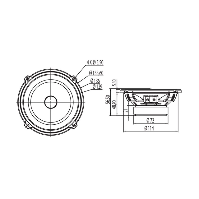 Focal ISU130 høyttalersett 5.25", 60W RMS, Integration-serie 
