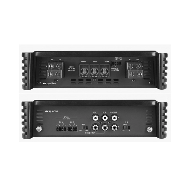 Audison AV quattro 4-kanals forsterker Voce-serie, 4x200W RMS i 2 Ohm, Hi-Res 
