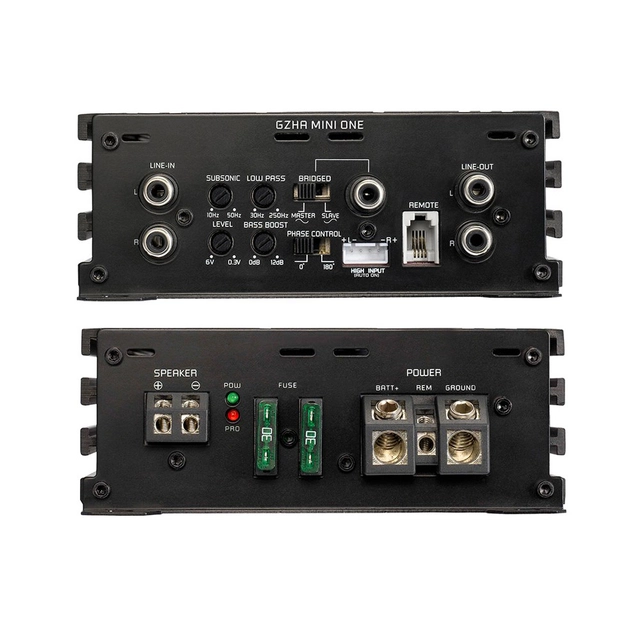 Ground Zero GZHA Mini ONE monoforst. 630W RMS. Klasse D. 1 Ohm 