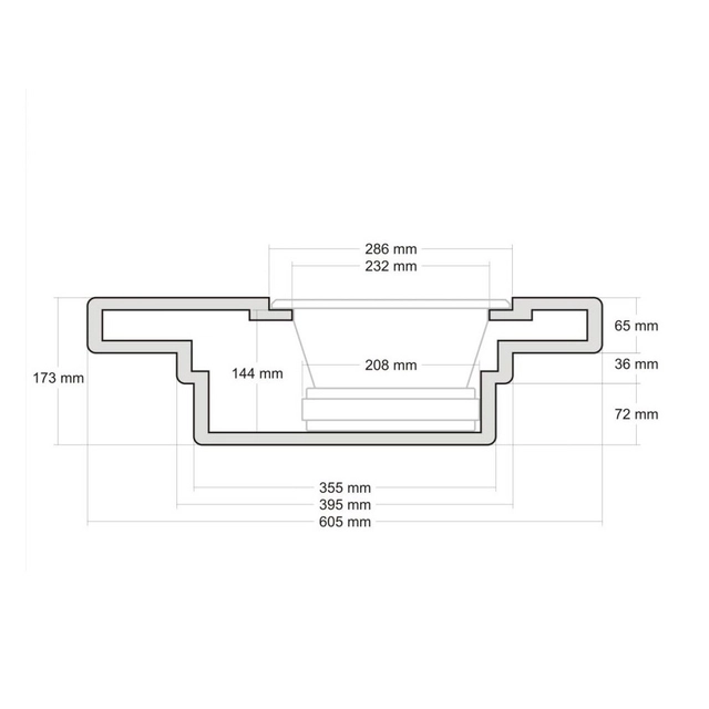 Singel basskasse for 10" element Passer 16" reservehjul 