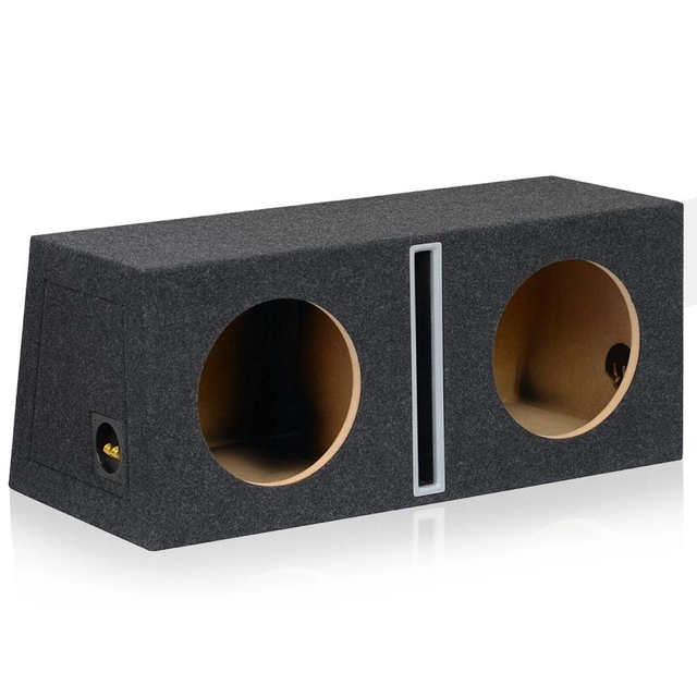 Dobbel basskasse for 10" elementer Portet kasse, 2x35 liter, koksgrå 