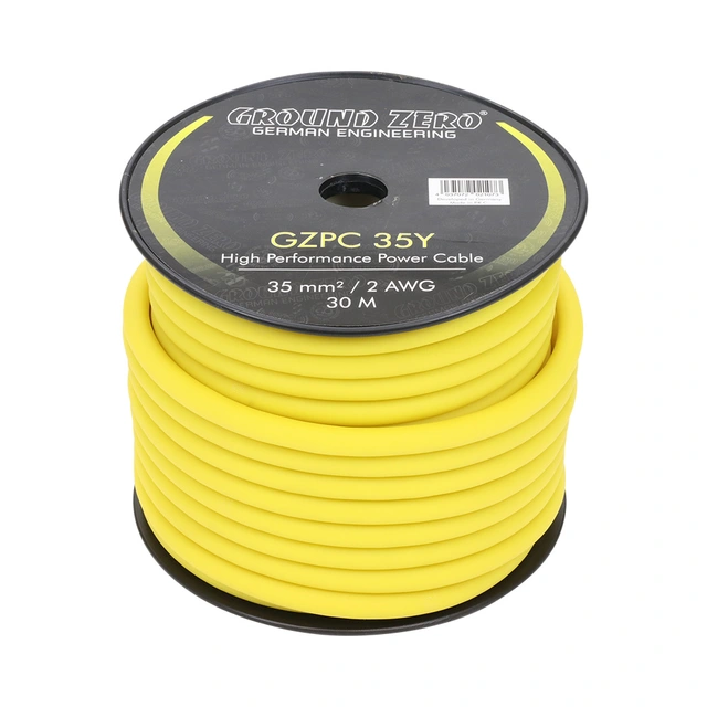Ground Zero strømkabel CCA 35mm2 Gul 35mm², Gul, Pris per meter 
