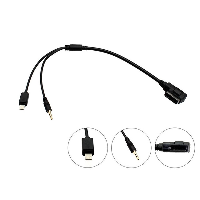 Connects2 AMI/MDI adapter Lightning/aux Audi m/AMI og VW m/MDI 