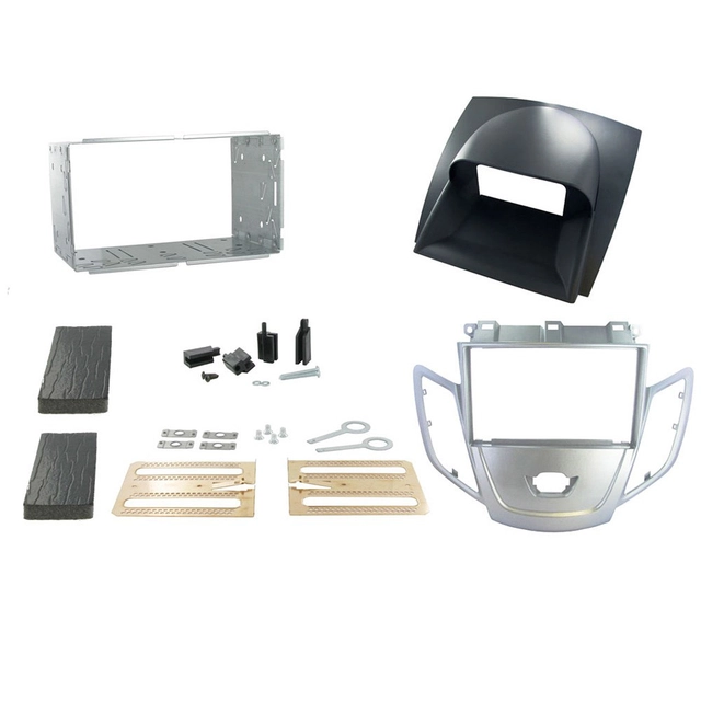 Connects2 2-DIN monteringsramme grå/sølv Ford Fiesta (2009-2016) m/ekst. display 