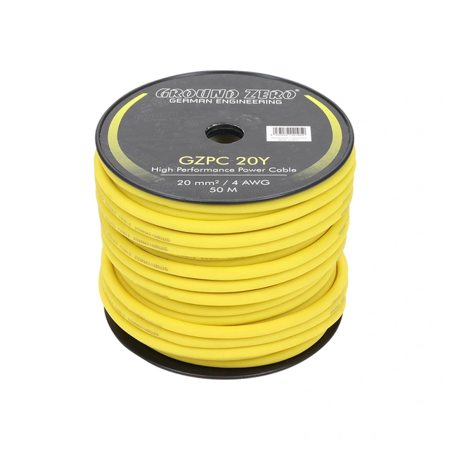 Ground Zero strømkabel CCA 20mm2 Gul 20mm², Gul, Pris per meter 