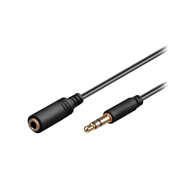 3,5mm jack skjøtekabel Han -> Hun. 3 meter 