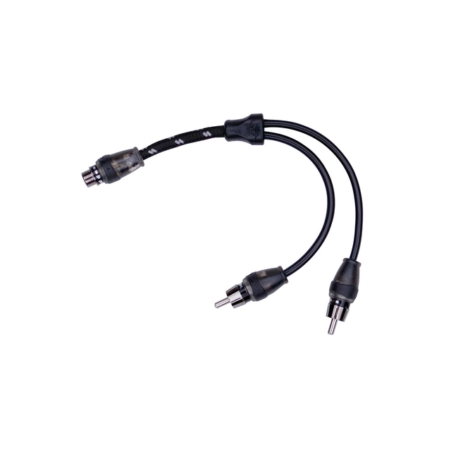 Rockford Fosgate RCA y-ledd Dual Twist. 1 hun -> 2 han 