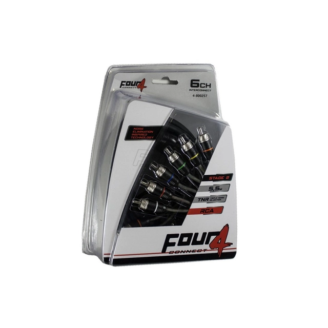 6-kanals RCA signalkabel, 5.5m 5,5 Meter, Trippelskjermet, OFC 