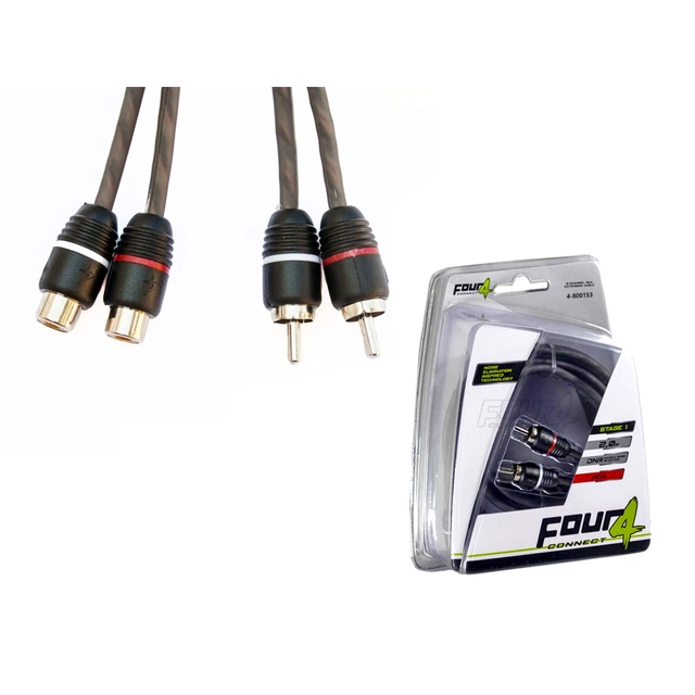 4Connect RCA skjøtekabel 2 meter 2 Meter, Twisted, OFC 