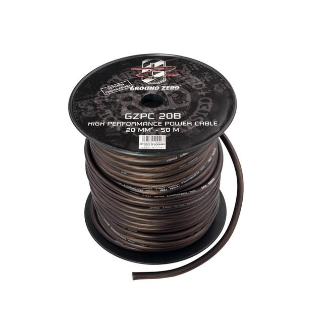 Ground Zero strømkabel CCA 20mm2 Sort 20mm², Sort, Pris per meter 