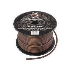 Ground Zero strømkabel CCA 10mm2 Sort 10mm², Sort, Pris per meter