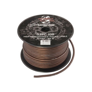 Ground Zero strømkabel CCA 10mm2 Sort 10mm², Sort, Pris per meter