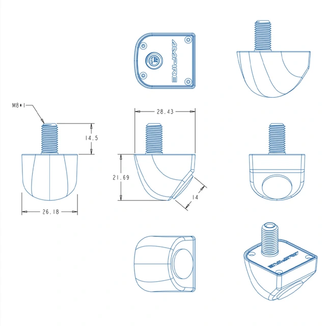 Ampire ryggekamera (AHD/CVBS) Universalt, 150 grader 