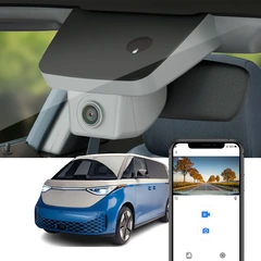 FITCAMX Integrert 4K Dashcam (foran+bak) VW ID.Buzz (2022 ->) Grå