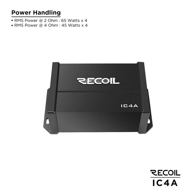 Recoil IC4A Bluetoothforsterker 4x65W RMS i 2 Ohm, Bluetooth 5.0 