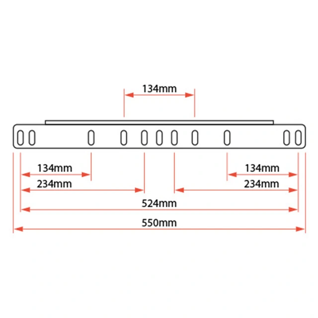 Skiltbrakett for 3 stk 7" ekstralys 3 x 7" ekstralys, 3mm Alu 