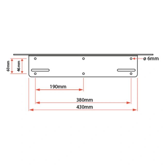 Skiltbrakett for 3 stk 7" ekstralys 3 x 7" ekstralys, 3mm Alu 