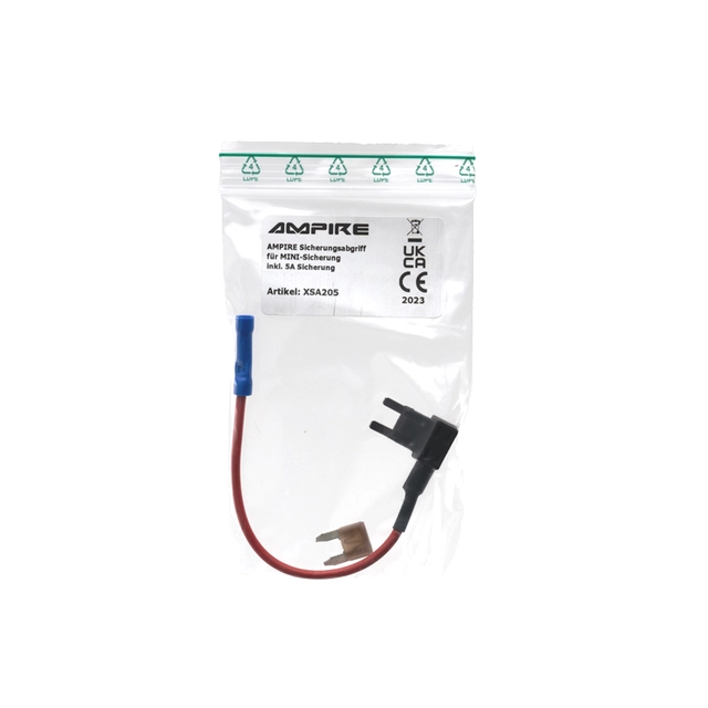 Ampire Tenningskabel med sikring Mini sikring, 5A 