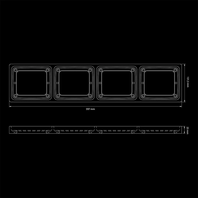 Strands IZE LED Ramme 4xSquare for 4 lamper 
