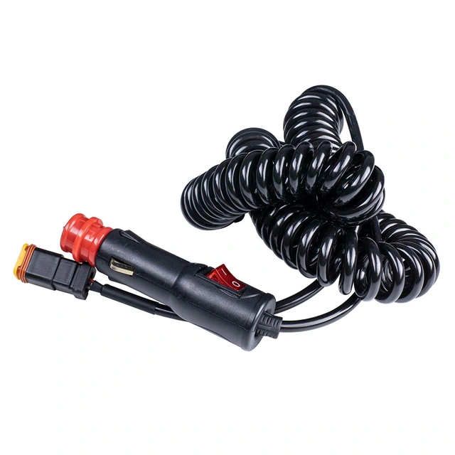 Strands kabel med DT-kontakt og sigplugg 5M kabel, 12-24V DC, På/Av-bryter 